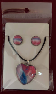 Heart Necklace and Earring Set