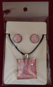 Square Necklace and Earring Set