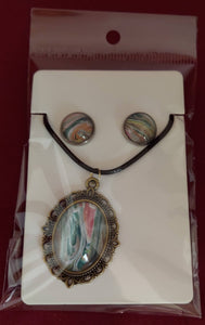 Oval Necklace and Earring Set