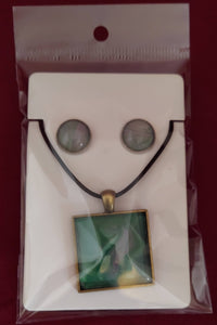 Square Necklace and Earring Set