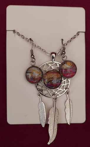 Dream Catcher Necklace and Earring Set