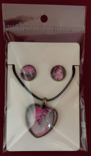 Heart Necklace and Earring Set