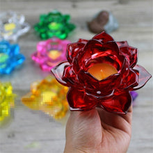 Load image into Gallery viewer, Stained Glass Lotus Tealight Candle Holder - Various Colors