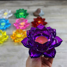 Load image into Gallery viewer, Stained Glass Lotus Tealight Candle Holder - Various Colors