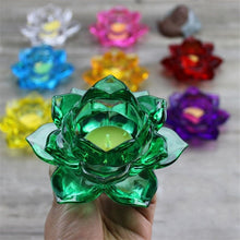 Load image into Gallery viewer, Stained Glass Lotus Tealight Candle Holder - Various Colors