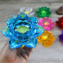 Load image into Gallery viewer, Stained Glass Lotus Tealight Candle Holder - Various Colors