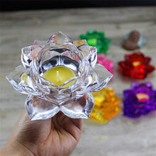 Load image into Gallery viewer, Stained Glass Lotus Tealight Candle Holder - Various Colors