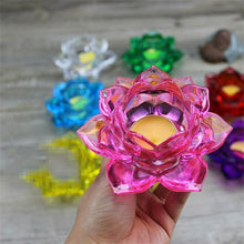 Load image into Gallery viewer, Stained Glass Lotus Tealight Candle Holder - Various Colors