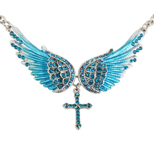 Angel Wings Cross Choker Necklace