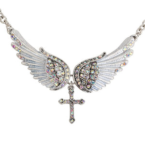 Angel Wings Cross Choker Necklace