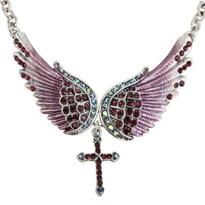 Angel Wings Cross Choker Necklace