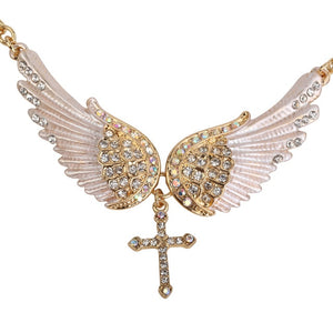 Angel Wings Cross Choker Necklace