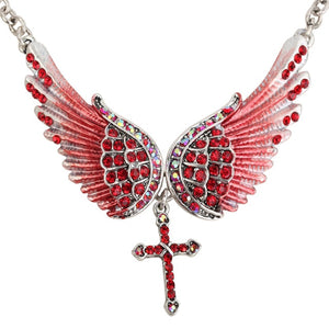 Angel Wings Cross Choker Necklace