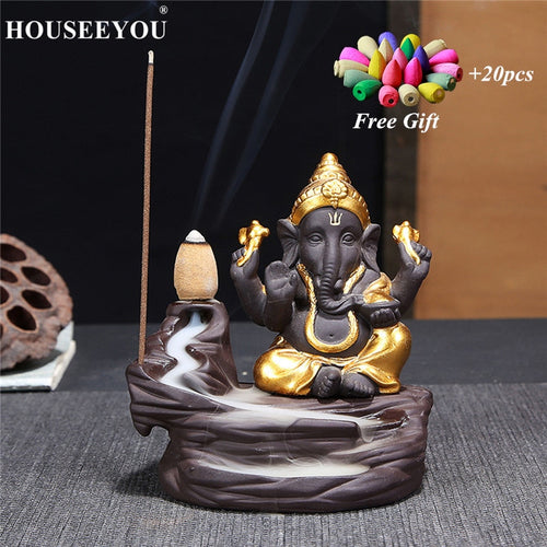 Ganesha Waterfall Backflow Incense Burner