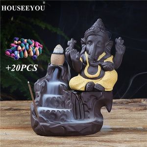 Ganesha Waterfall Backflow Incense Burner