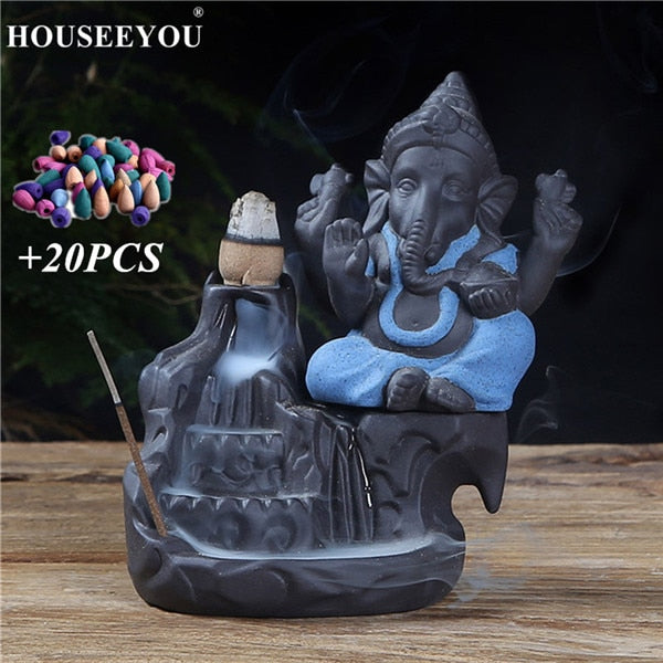 Ganesha Waterfall Backflow Incense Burner