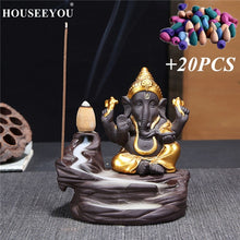 Load image into Gallery viewer, Ganesha Waterfall Backflow Incense Burner