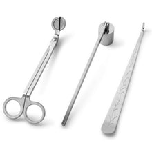 Load image into Gallery viewer, Stainless Steel Candle Wick Trimmer, Candle Wick Dipper and Candle Snuffer - 3 Piece Set