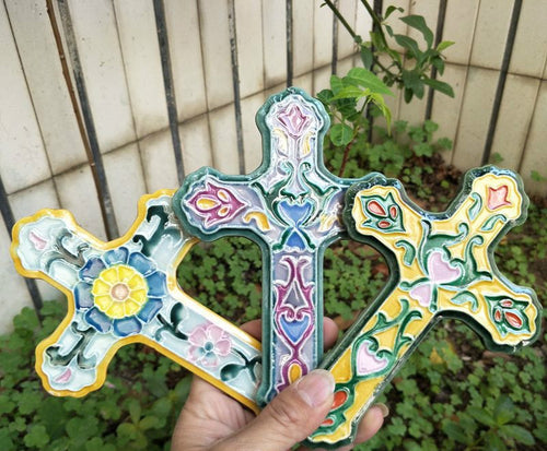 Ceramic Cross Sculpture