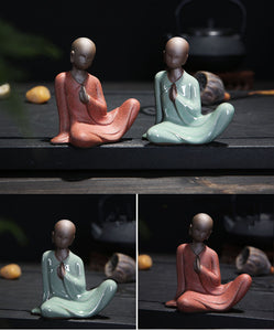 Mini Buddha Statues Tathagata India Yoga Mandala Sculptures Ceramic Tea Ceremony Ornaments Gift Home Decor Monk Figurine