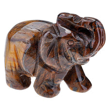 Load image into Gallery viewer, Sunligoo Opal Opalite Tiger eye Elephant Natural stone carved 1.5inch Figurine Healing Crystal Reiki Feng Shui Home Table Decor