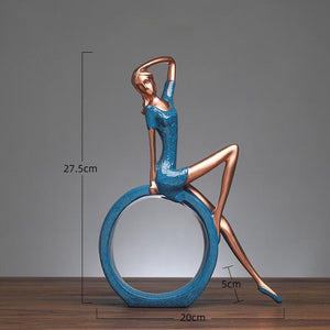 Creative Yoga Girl Character Figurines Resin Ornaments Furnishing Crafts Gift Living Room Art Home Office Decoration Accessories