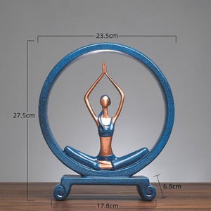 Creative Yoga Girl Character Figurines Resin Ornaments Furnishing Crafts Gift Living Room Art Home Office Decoration Accessories