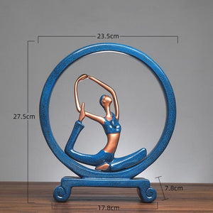 Creative Yoga Girl Character Figurines Resin Ornaments Furnishing Crafts Gift Living Room Art Home Office Decoration Accessories