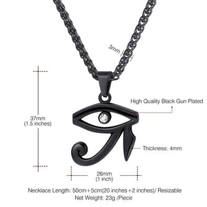 Ra Eye/Kpop Eye of Horus Necklace Egyptian Spiritual Jewelry Stainless Steel Gold/Black Color