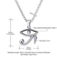 Load image into Gallery viewer, Ra Eye/Kpop Eye of Horus Necklace Egyptian Spiritual Jewelry Stainless Steel Gold/Black Color