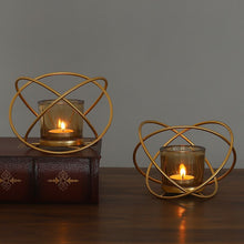 Load image into Gallery viewer, Nordic Creative Geometric Metal Candlestick Decoration Wrought Iron Gold Scented Candle Holder Tabletop Decorations