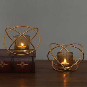 Nordic Creative Geometric Metal Candlestick Decoration Wrought Iron Gold Scented Candle Holder Tabletop Decorations