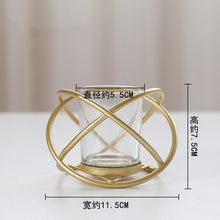 Load image into Gallery viewer, Nordic Creative Geometric Metal Candlestick Decoration Wrought Iron Gold Scented Candle Holder Tabletop Decorations