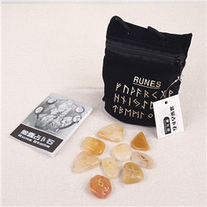 25 Piece Set of Polished Rune Stones with Bag - 8 Styles