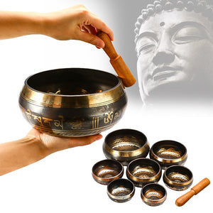 8 - 17.5cm Tibetan Buddhism Singing Bowls - Stained Copper