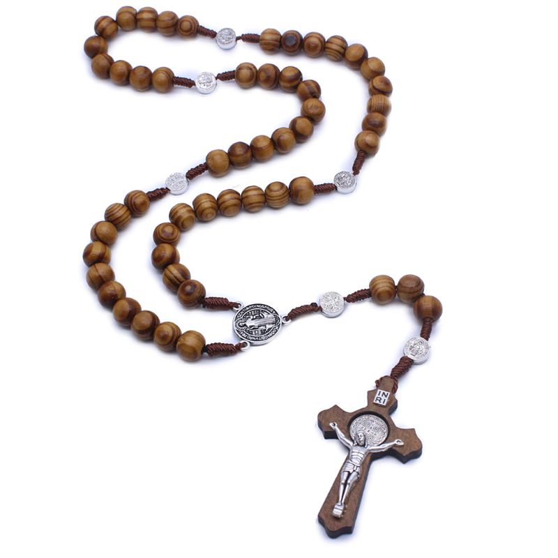 Handmade Round Wooden Bead Rosary