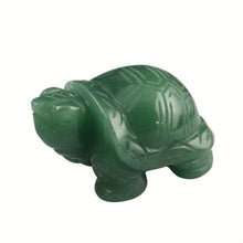 Load image into Gallery viewer, Chinese Natural Crystal Semi-precious Stone Turtle Carving Small Animal Powder Crystal Jade Crafts Feng Shui Ornaments