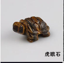 Load image into Gallery viewer, Chinese Natural Crystal Semi-precious Stone Turtle Carving Small Animal Powder Crystal Jade Crafts Feng Shui Ornaments