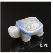 Load image into Gallery viewer, Chinese Natural Crystal Semi-precious Stone Turtle Carving Small Animal Powder Crystal Jade Crafts Feng Shui Ornaments