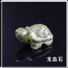 Load image into Gallery viewer, Chinese Natural Crystal Semi-precious Stone Turtle Carving Small Animal Powder Crystal Jade Crafts Feng Shui Ornaments