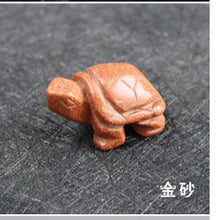 Load image into Gallery viewer, Chinese Natural Crystal Semi-precious Stone Turtle Carving Small Animal Powder Crystal Jade Crafts Feng Shui Ornaments