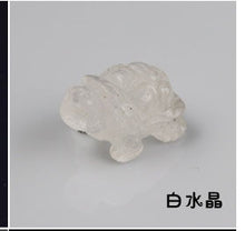 Load image into Gallery viewer, Chinese Natural Crystal Semi-precious Stone Turtle Carving Small Animal Powder Crystal Jade Crafts Feng Shui Ornaments