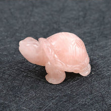 Load image into Gallery viewer, Chinese Natural Crystal Semi-precious Stone Turtle Carving Small Animal Powder Crystal Jade Crafts Feng Shui Ornaments