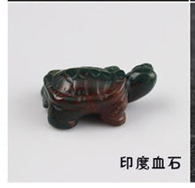 Load image into Gallery viewer, Chinese Natural Crystal Semi-precious Stone Turtle Carving Small Animal Powder Crystal Jade Crafts Feng Shui Ornaments