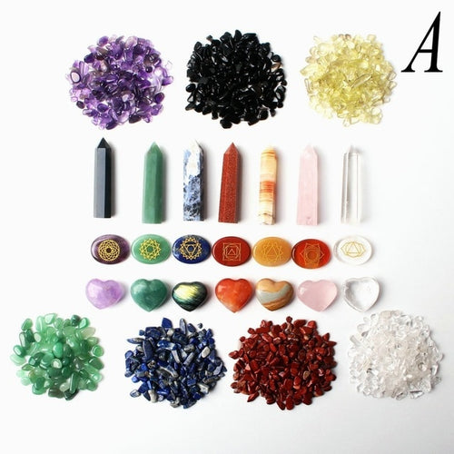 7 Chakra Healing Crystals, Wands, Runes and Hearts