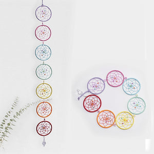 Handmade Chakra Dreamcatcher - Approx 7cm across x 72 cm long