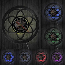 Load image into Gallery viewer, Vinyl Record Flower of Life Geometric Modern Design Wall Clock