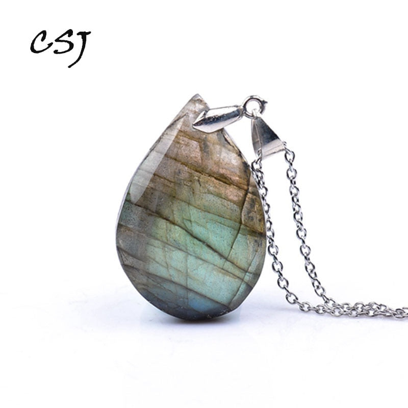 Natural irregular crystal Pendants - Labradorite, Moonstone or Sunstone Necklace