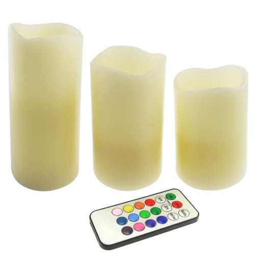 3 Flameless, Flickering LED Candle Battery Operated Tea Light