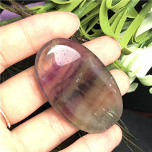 Load image into Gallery viewer, Choice of: Obsidian, Dongling Jade or Flourite Natural Crystal &quot;Worry&quot; Stone